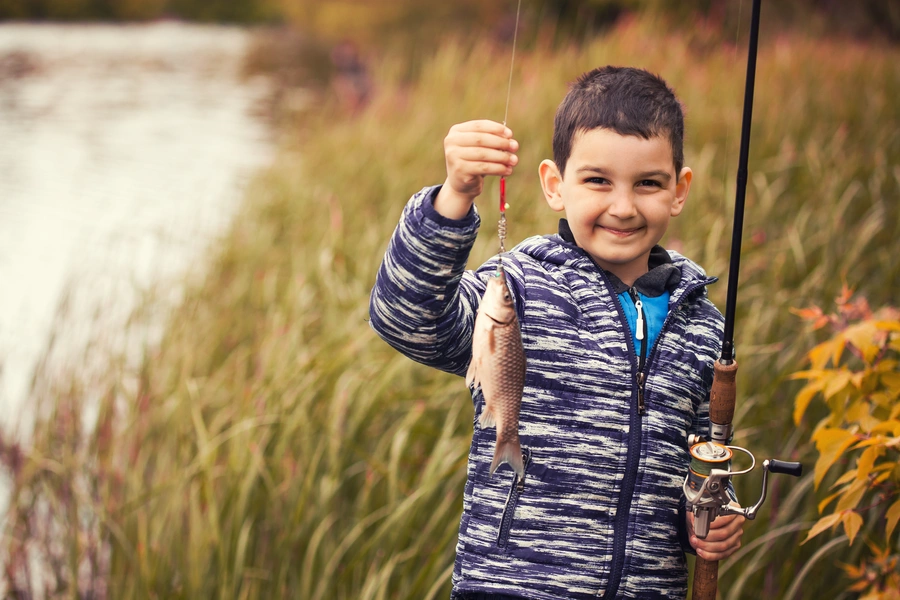 child fishing
