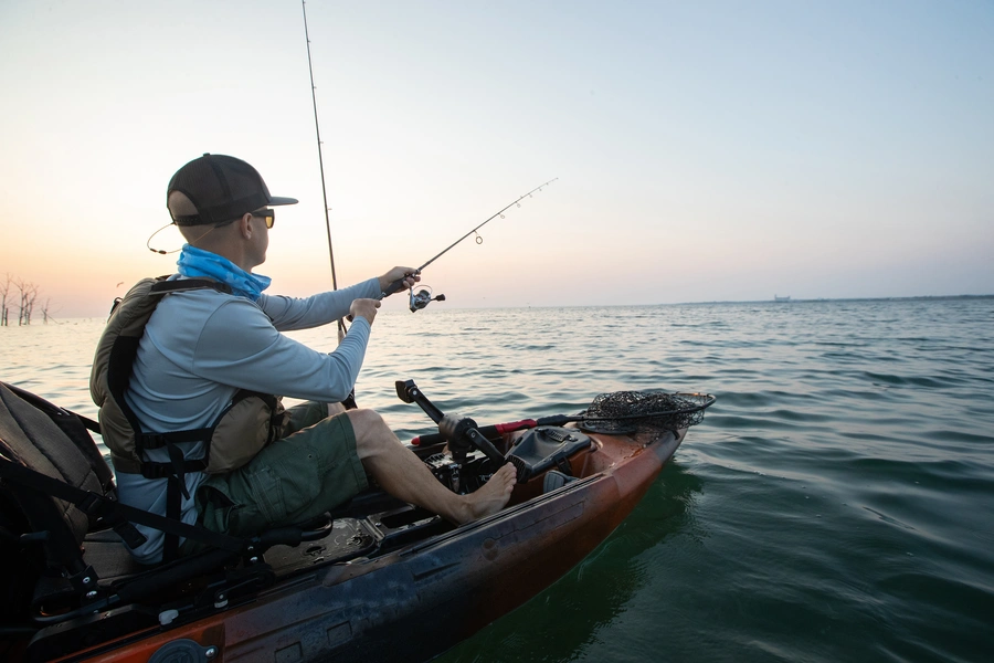 Man Fishing from a kayak